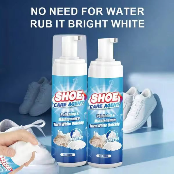 Nuokaiqi Sports Shoe Cleaning Foam 6.76 Oz, Gently Removes Dirt Without Damaging The Shoe Surface, Suitable For White Shoes, Mesh, Canvas, Leather, Sneakers, Casual Shoes, Boots, Multi-Functional Cleaning And Care Set