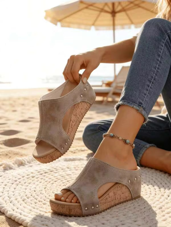 Popular Summer Outerwear, Daily Wear, Vacation Style, Street Fashion Heightening, Comfortable Slip-On, Versatile Casual Thick-Soled Women's Slippers